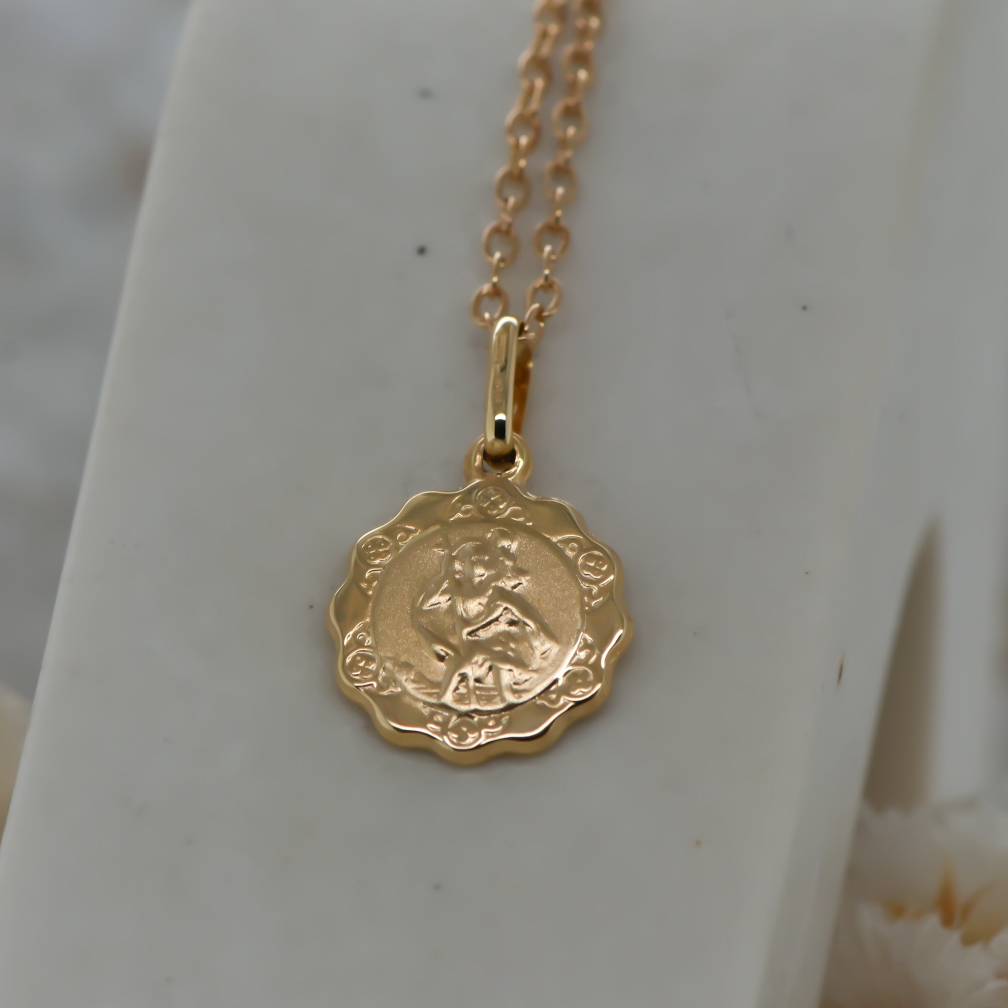 9ct Italian St Christopher Medal