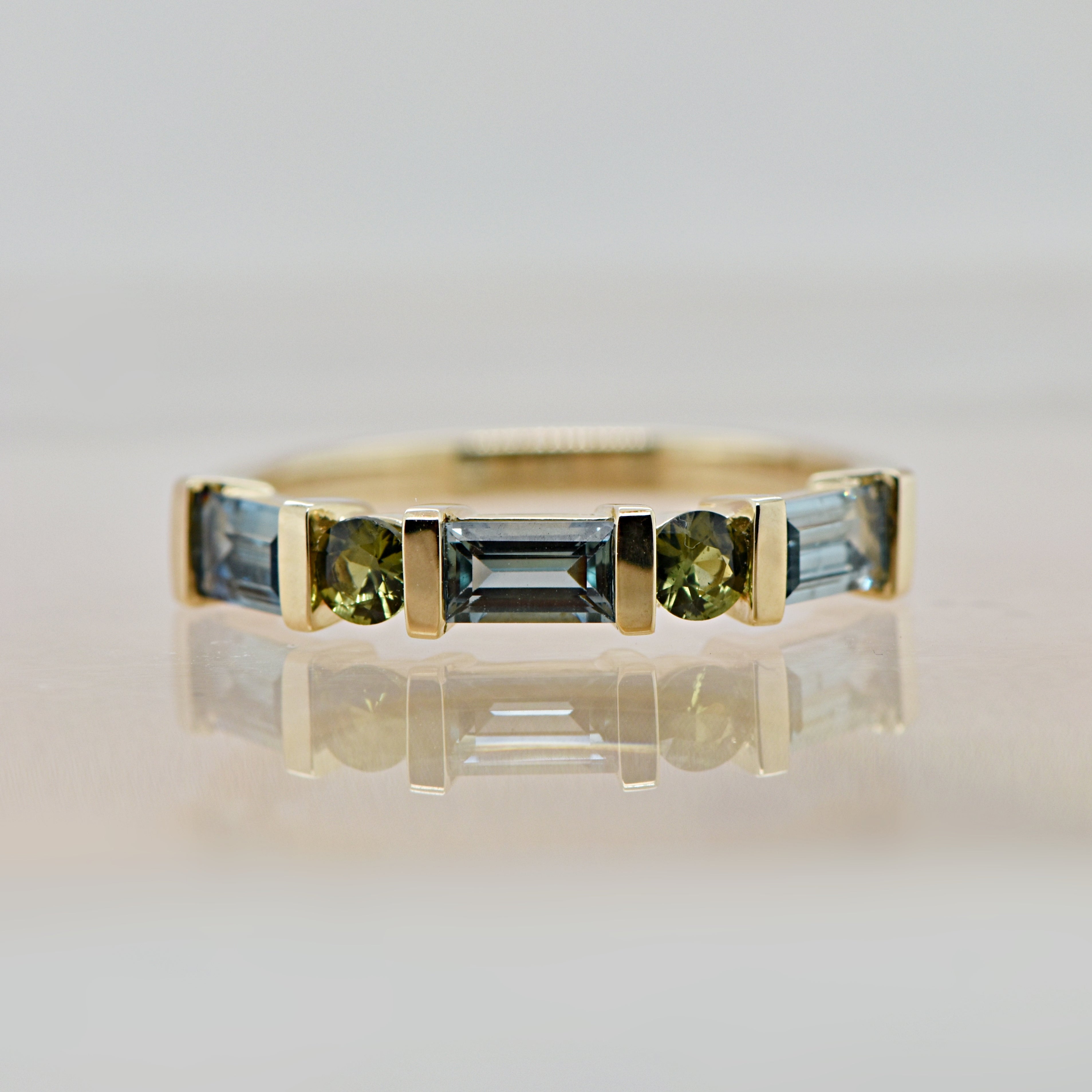 Sapphire Dreams - 'Aleena' Yellow Gold/Blue Sapphire Ring