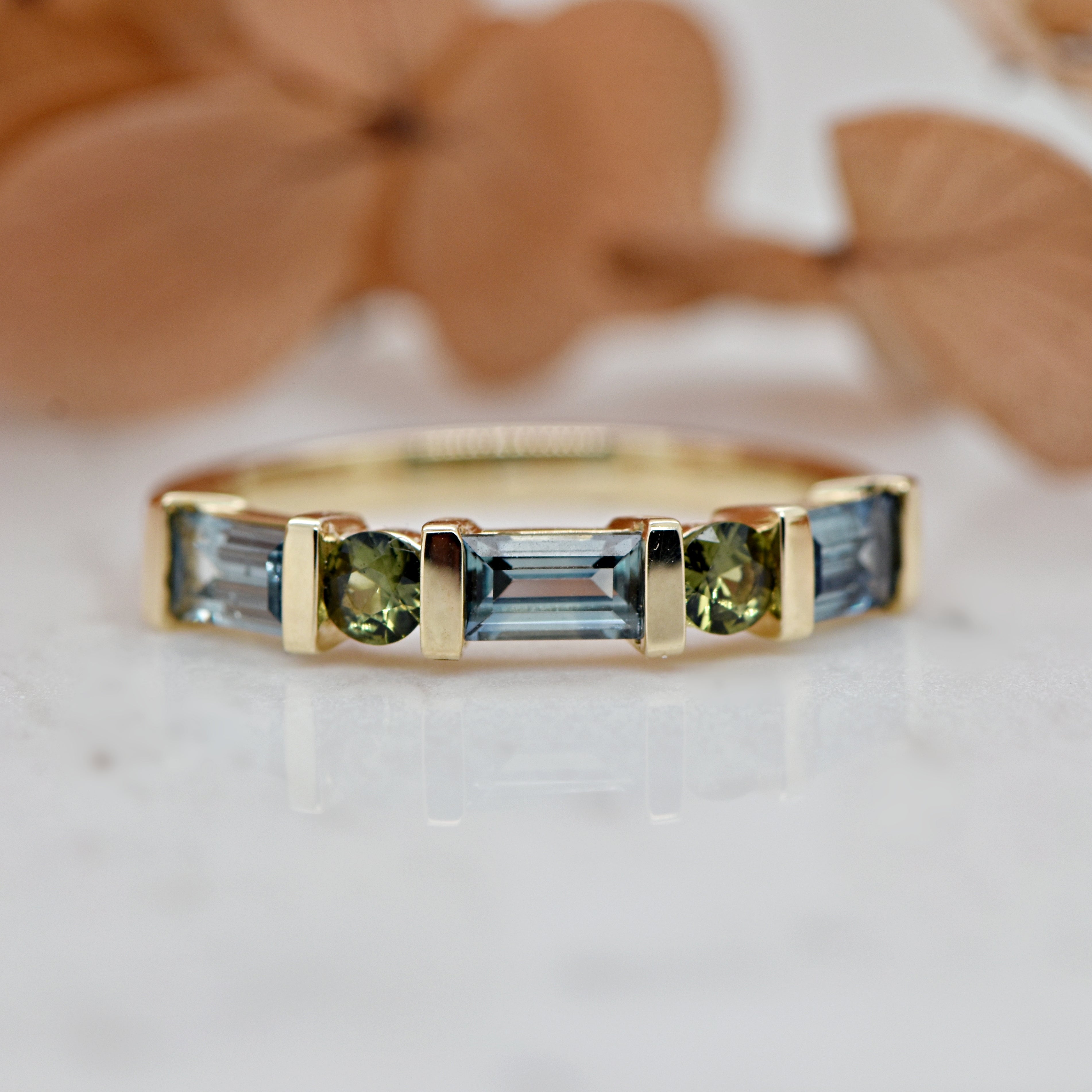 Sapphire Dreams - 'Aleena' Yellow Gold/Blue Sapphire Ring