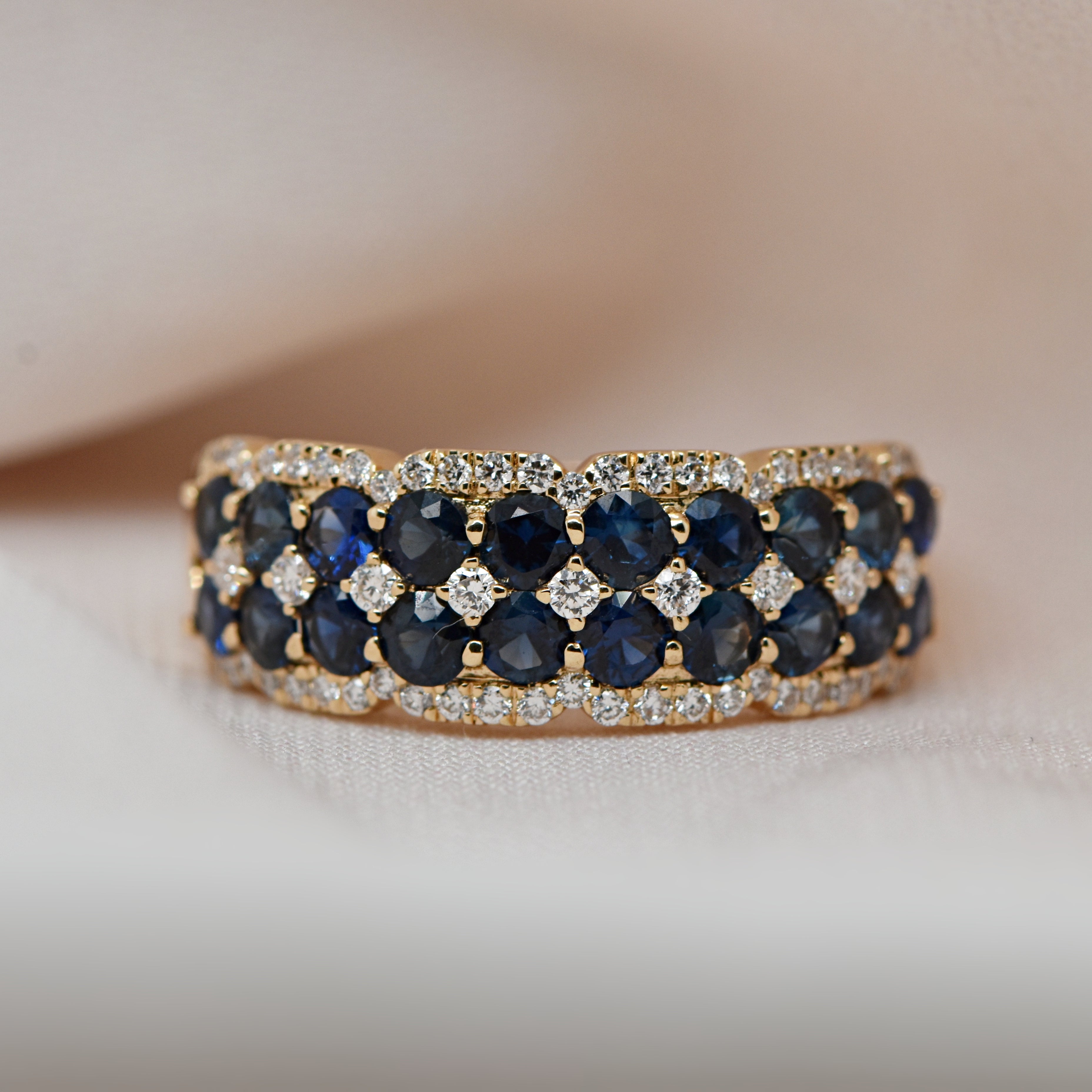 Sapphire Dreams - 'Aime' Yellow Gold/Blue Sapphire & Diamond Ring