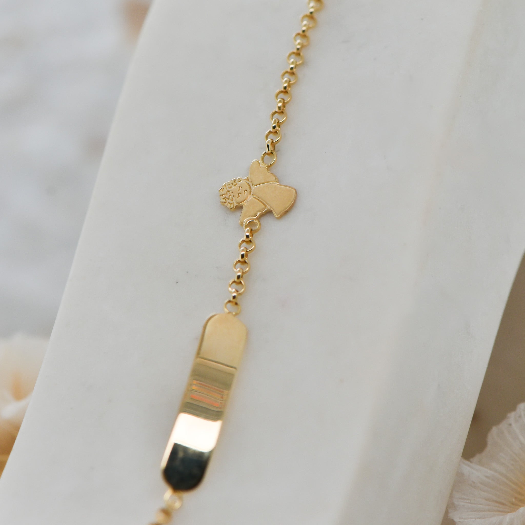 9ct Baby ID bracelet with angel