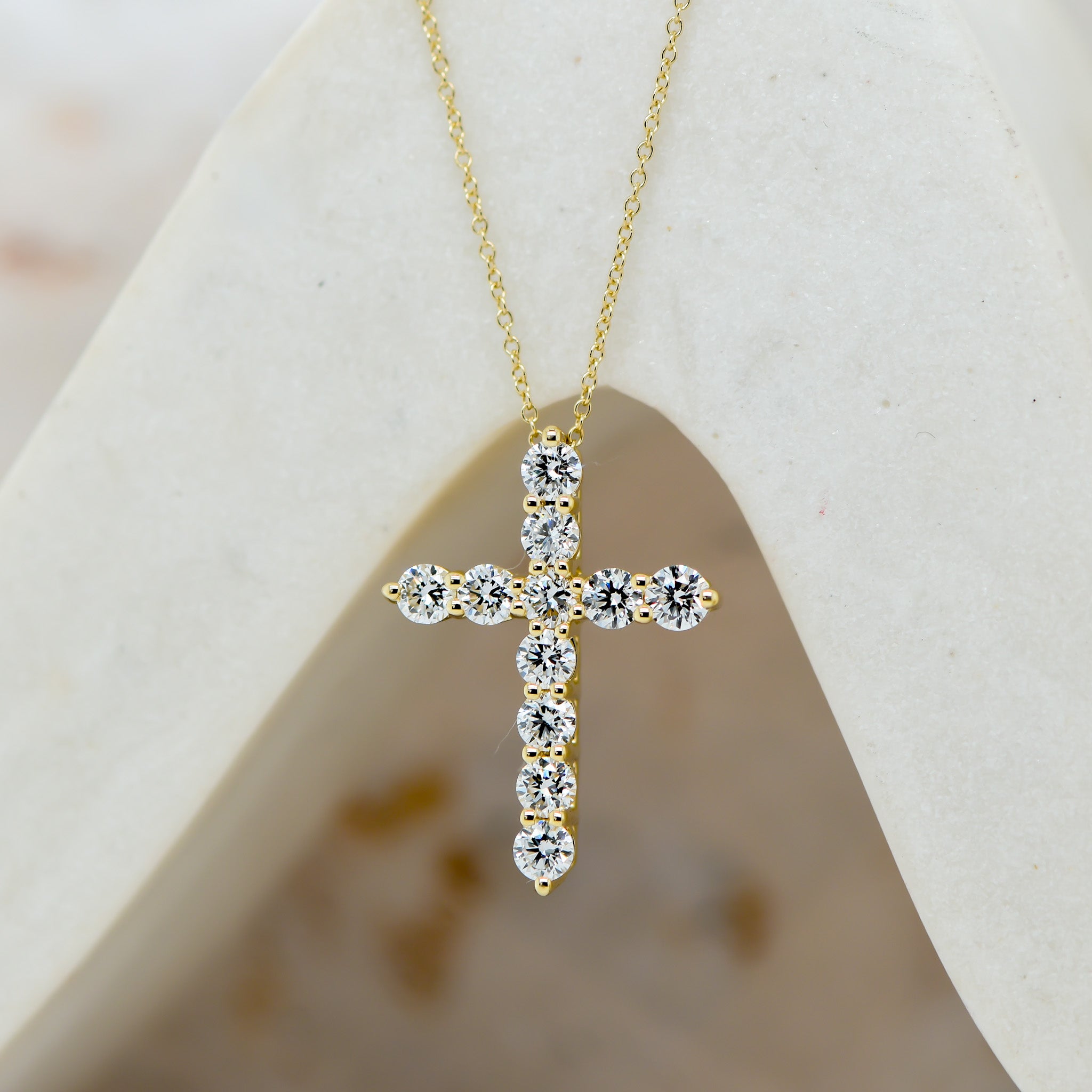 9ct Yellow Gold Diamond cross