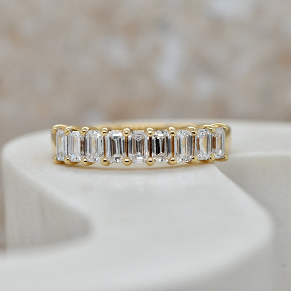 ESME - LAB GROWN EMERALD CUT DIAMOND BAND