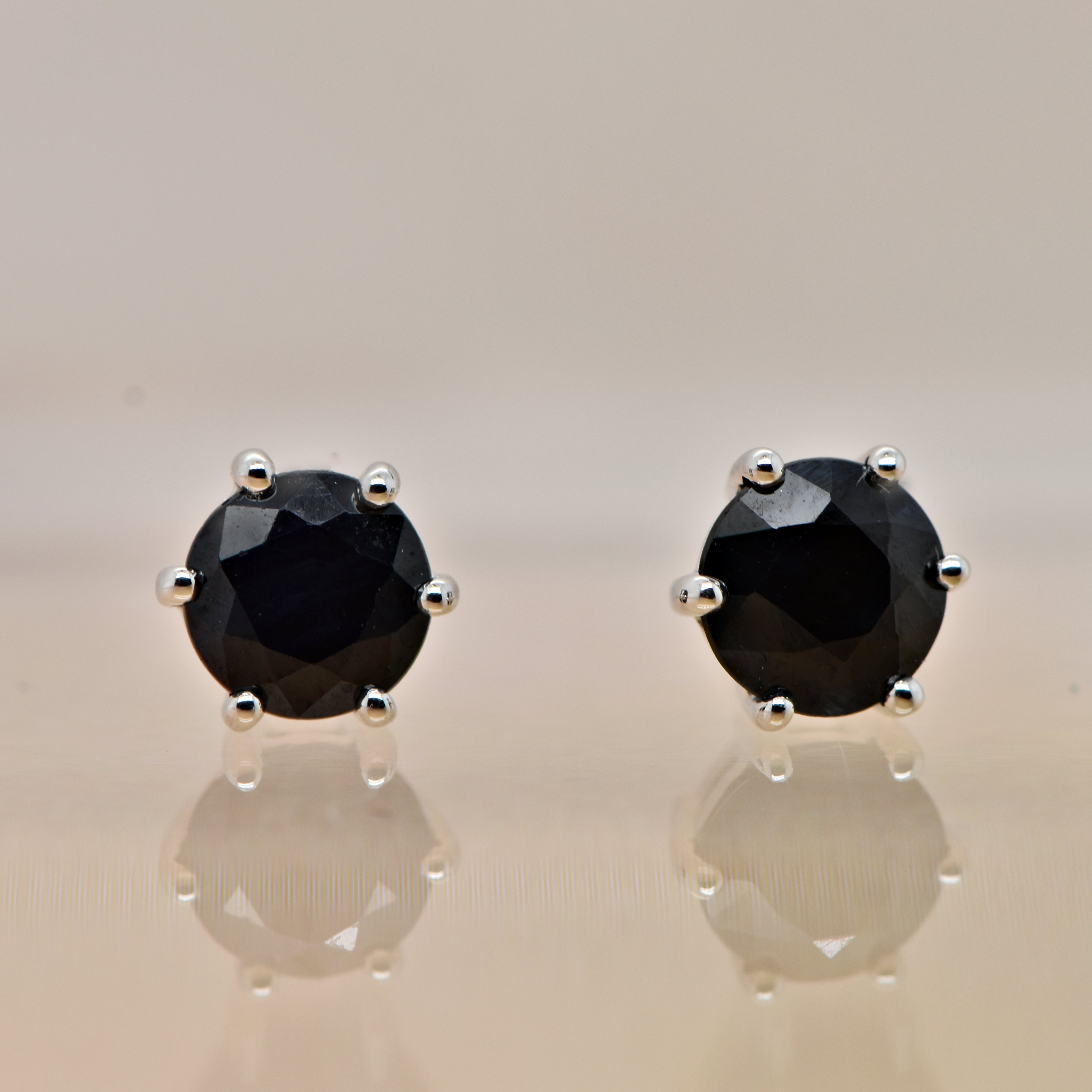 Round Sapphire Studs