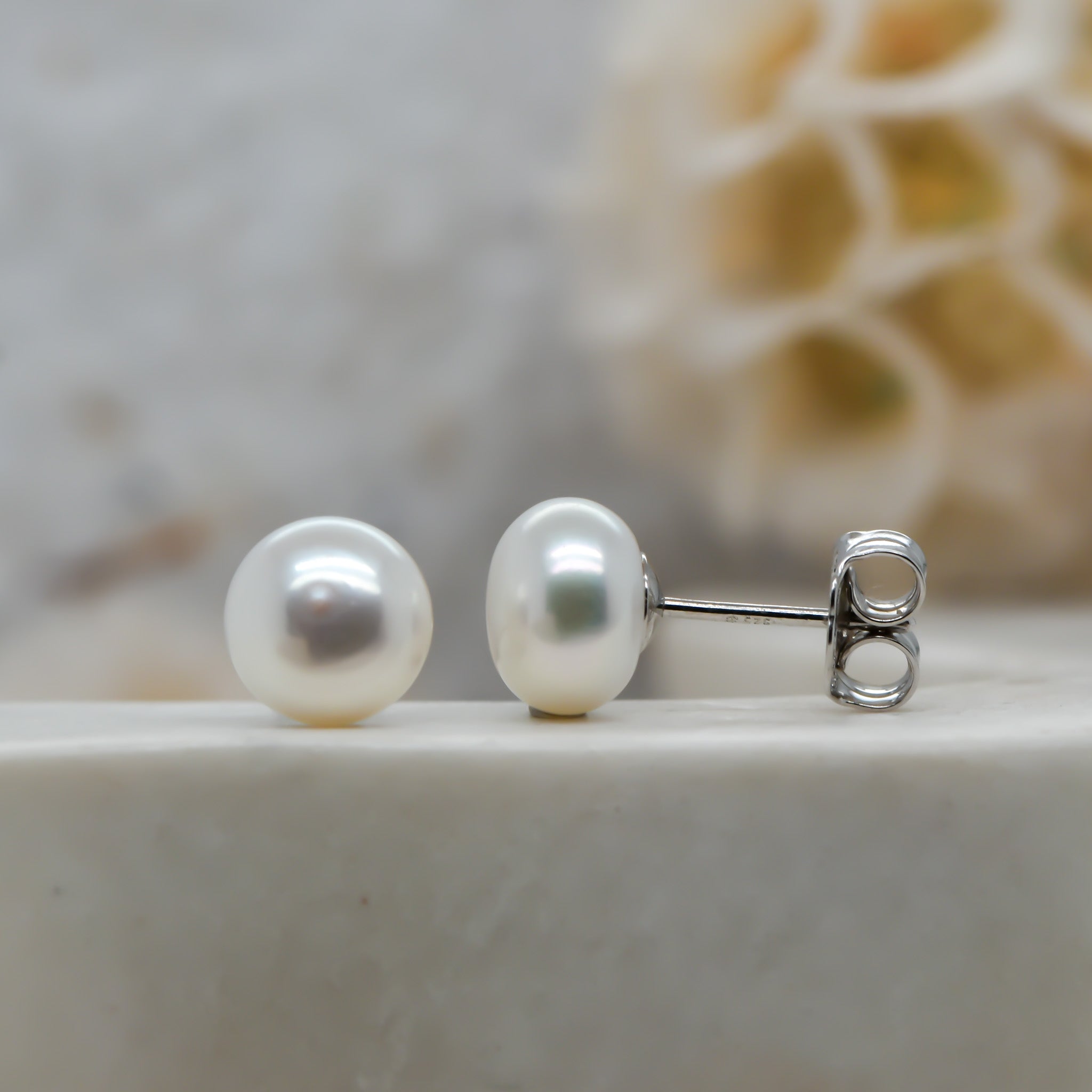 Fresh Water Pearl Studs - Sterling Silver