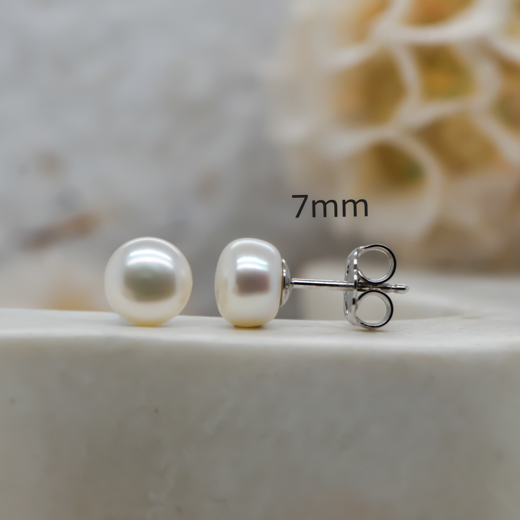 Fresh Water Pearl Studs - Sterling Silver