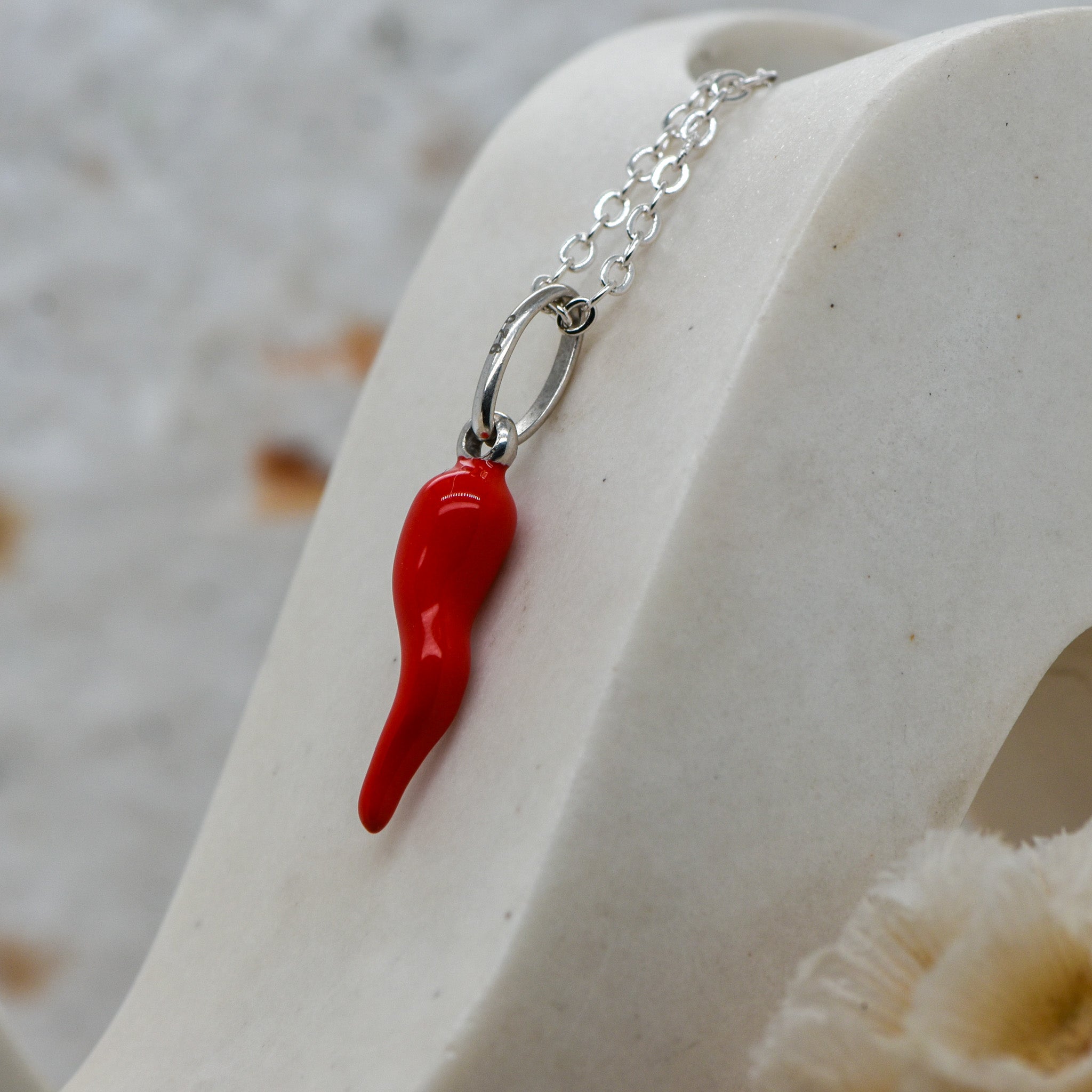 Silver Corni Pendant (Chilli Charm)