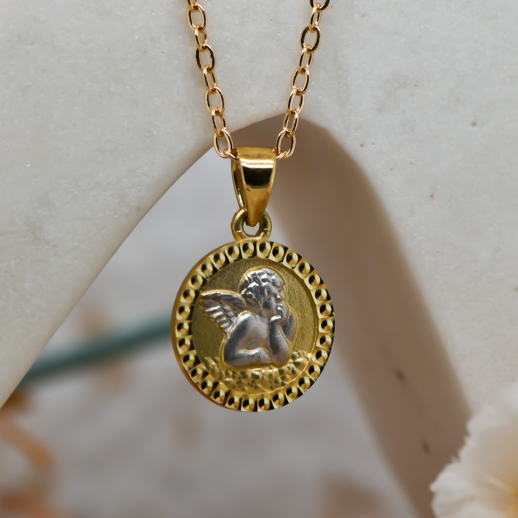 9ct 2tone Angel Pendant