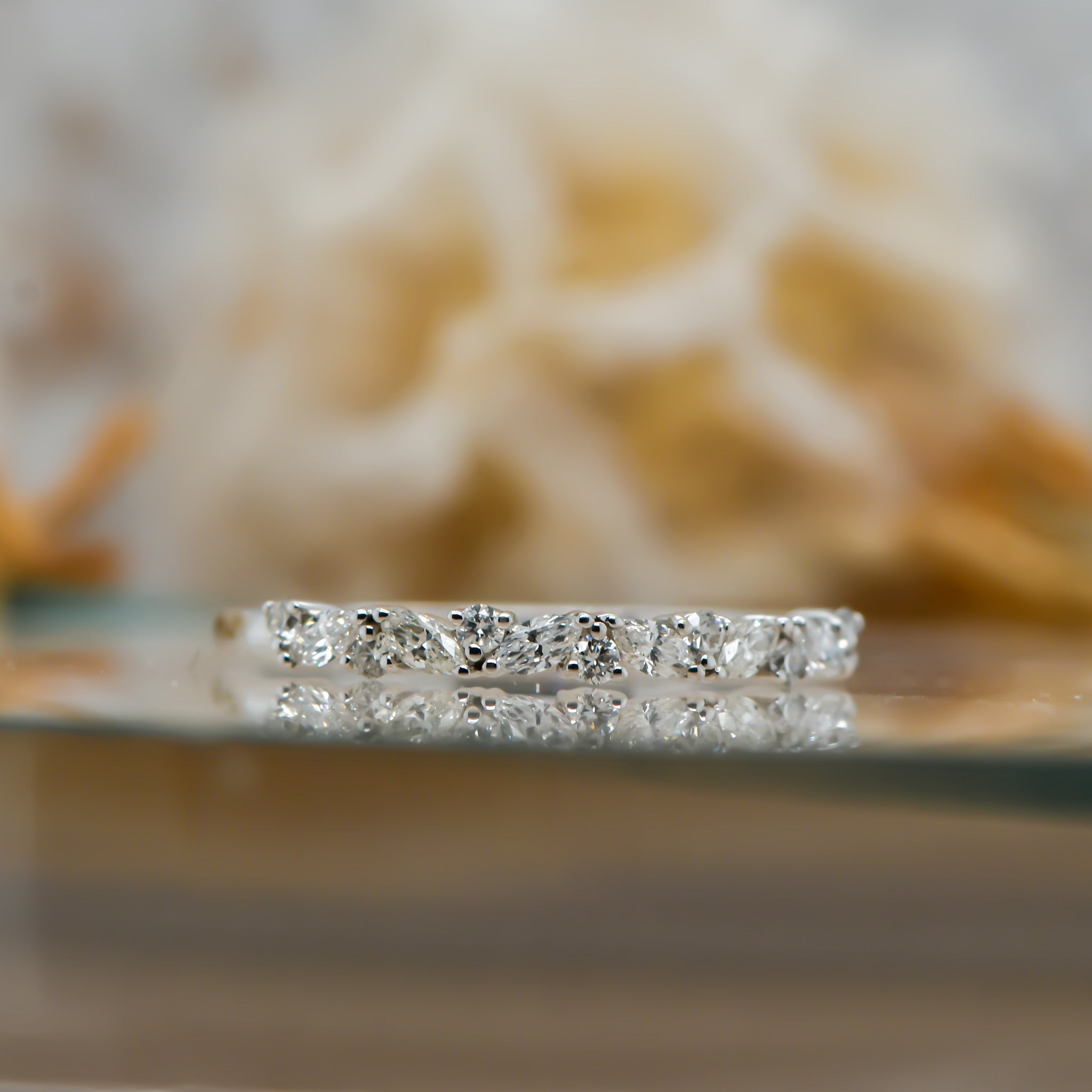 WEDDING BAND - NATURAL DIAMONDS - 18CT WHITE GOLD