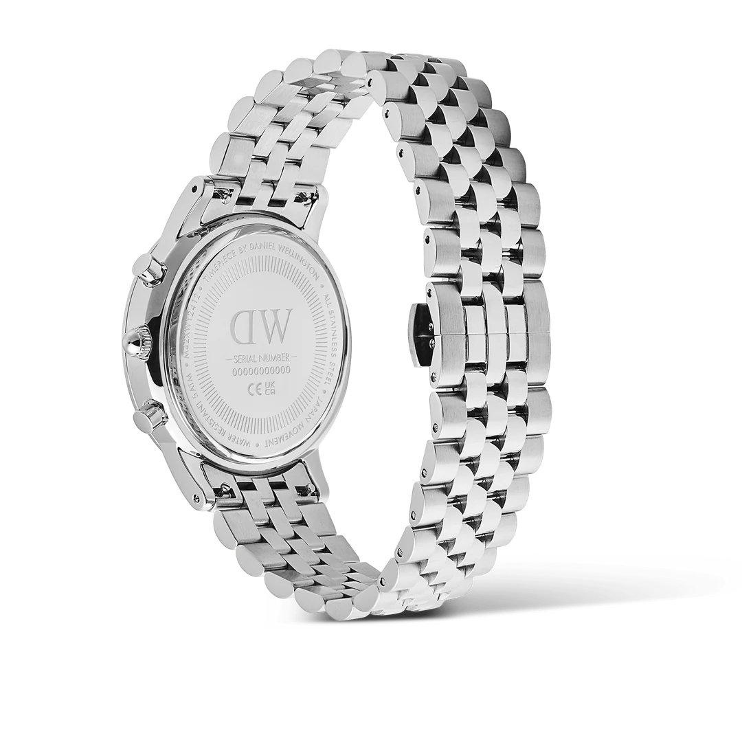 Daniel Wellington - Iconic Chronograph Arch 5-Link Onyx Panda Silver