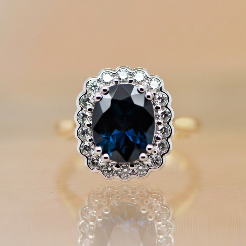 Sapphire Dreams "Diana' Oval Australian Sapphire Diamond Ring -EXCLUSIVELY PATON'S PLACE JEWELLERS