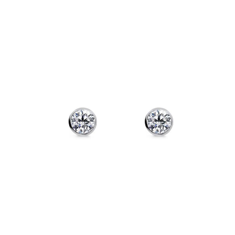 Zoe Austin - Sterling Silver bezel set round CZ studs