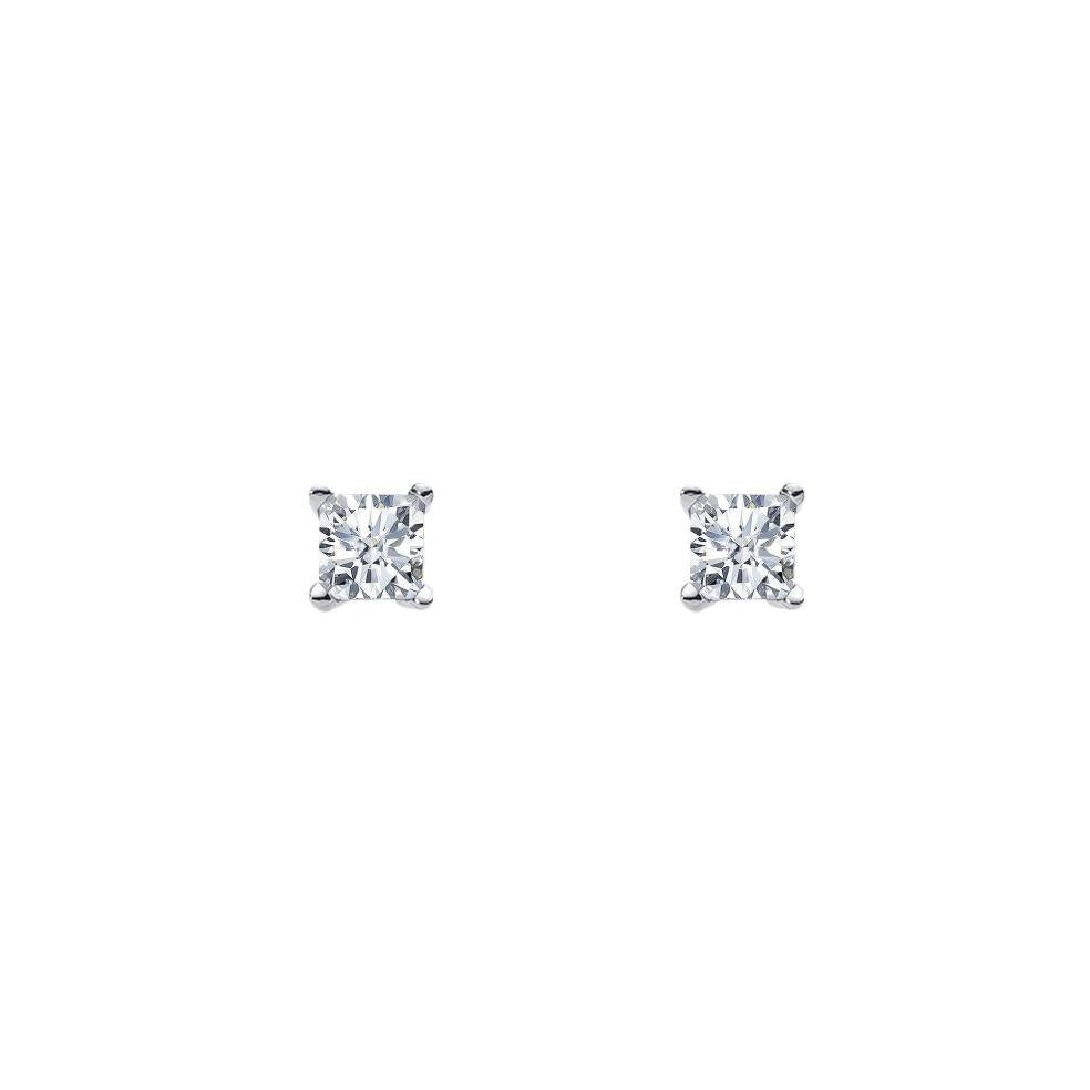Zoe Austin - Sterling Silver bezel set square CZ studs