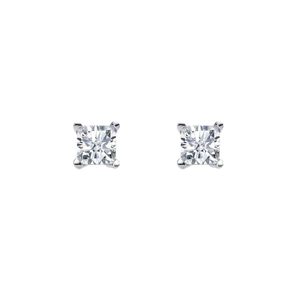 Zoe Austin - Sterling Silver bezel set square CZ studs