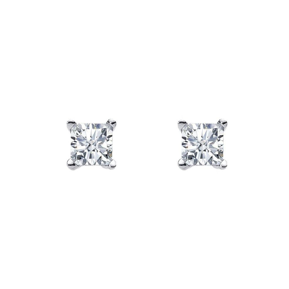 Zoe Austin - Sterling Silver bezel set square CZ studs