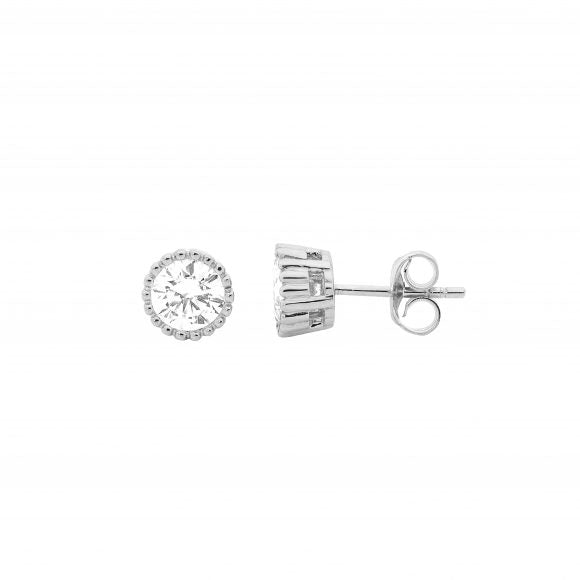 Zoe Austin - Sterling Silver round CZ studs