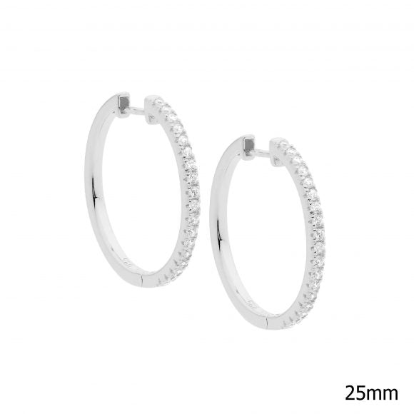 Zoe Austin - Sterling Silver CZ hoops