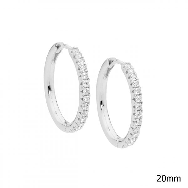 Zoe Austin - Sterling Silver CZ hoops