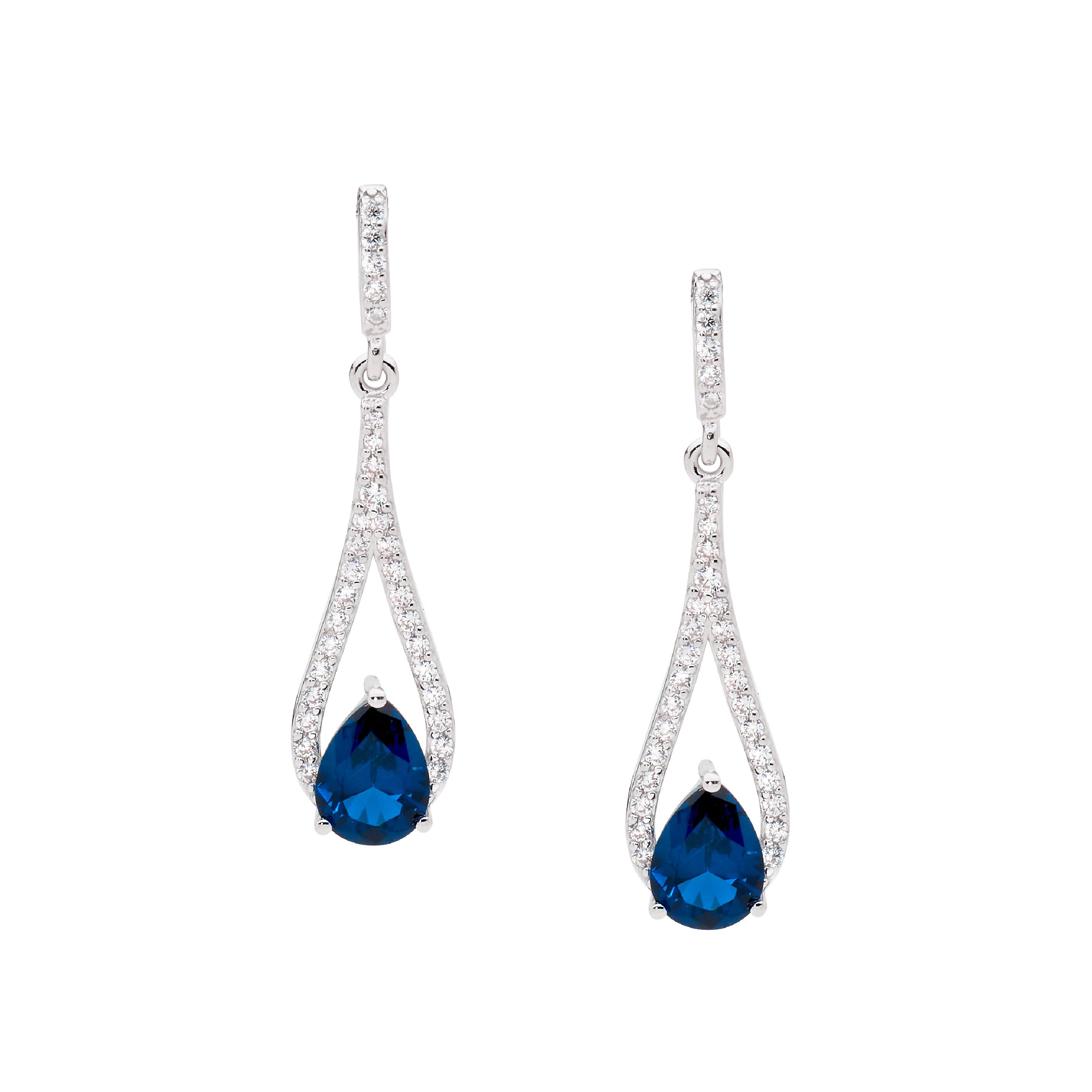 Zoe Austin - Sterling Silver London Blue CZ drop earrings
