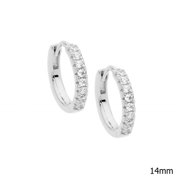 Zoe Austin - Sterling Silver CZ small huggies