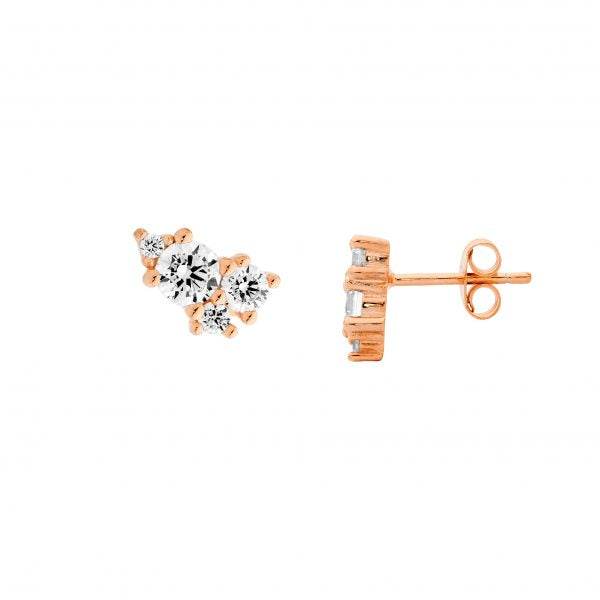 Zoe Austin - Sterling Silver cluster CZ studs