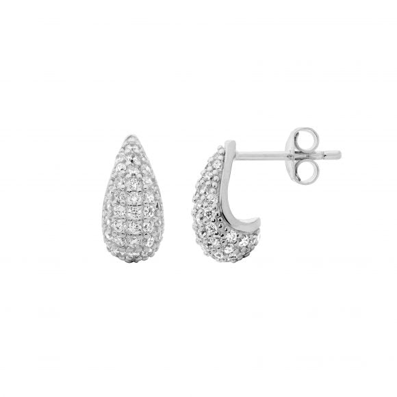 Zoe Austin - Sterling Silver CZ tear drop Earrings