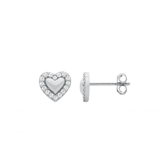 Zoe Austin - Sterling Silver cz heart studs