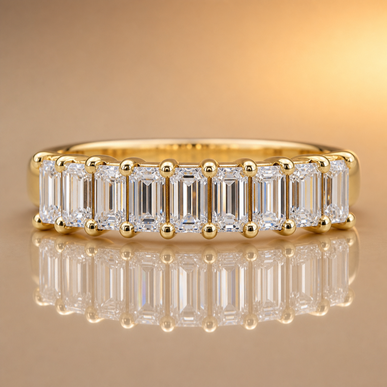 ESME - LAB GROWN EMERALD CUT DIAMOND BAND