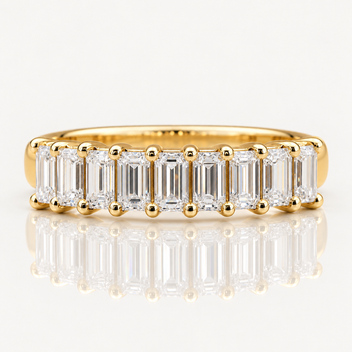Esme | Emerald-Cut Lab Diamond Band | 9ct Yellow Gold