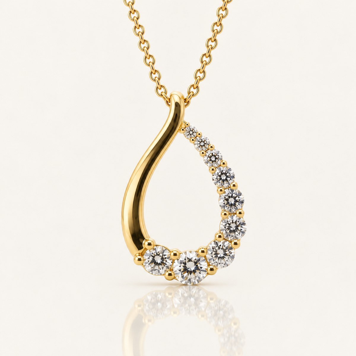 Lab Grown Diamond Open Drop Necklace | 0.50ct F/VS | 9ct Yellow Gold