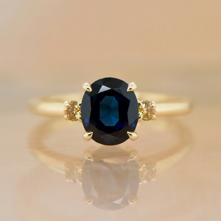'EVIE' SAPPHIRE & YELLOW DIAMOND RING - Exclusively Paton's Place Jewellers