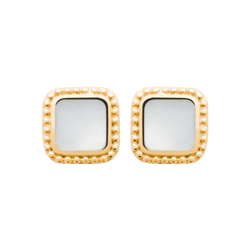 Zoe Austin - 18ct YG Plated mother of pearl STUD EARRINGS