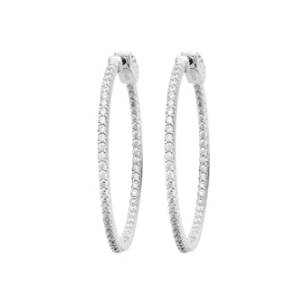 Zoe Austin - Sterling Silver CZ large hoops