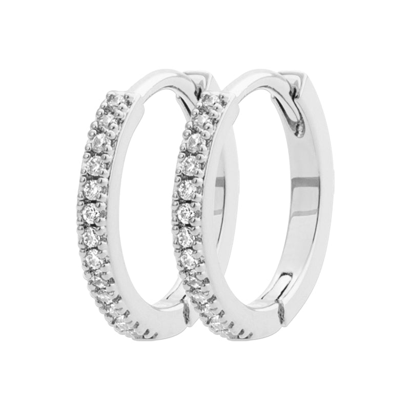 Zoe Austin - Sterling Silver CZ small hoops