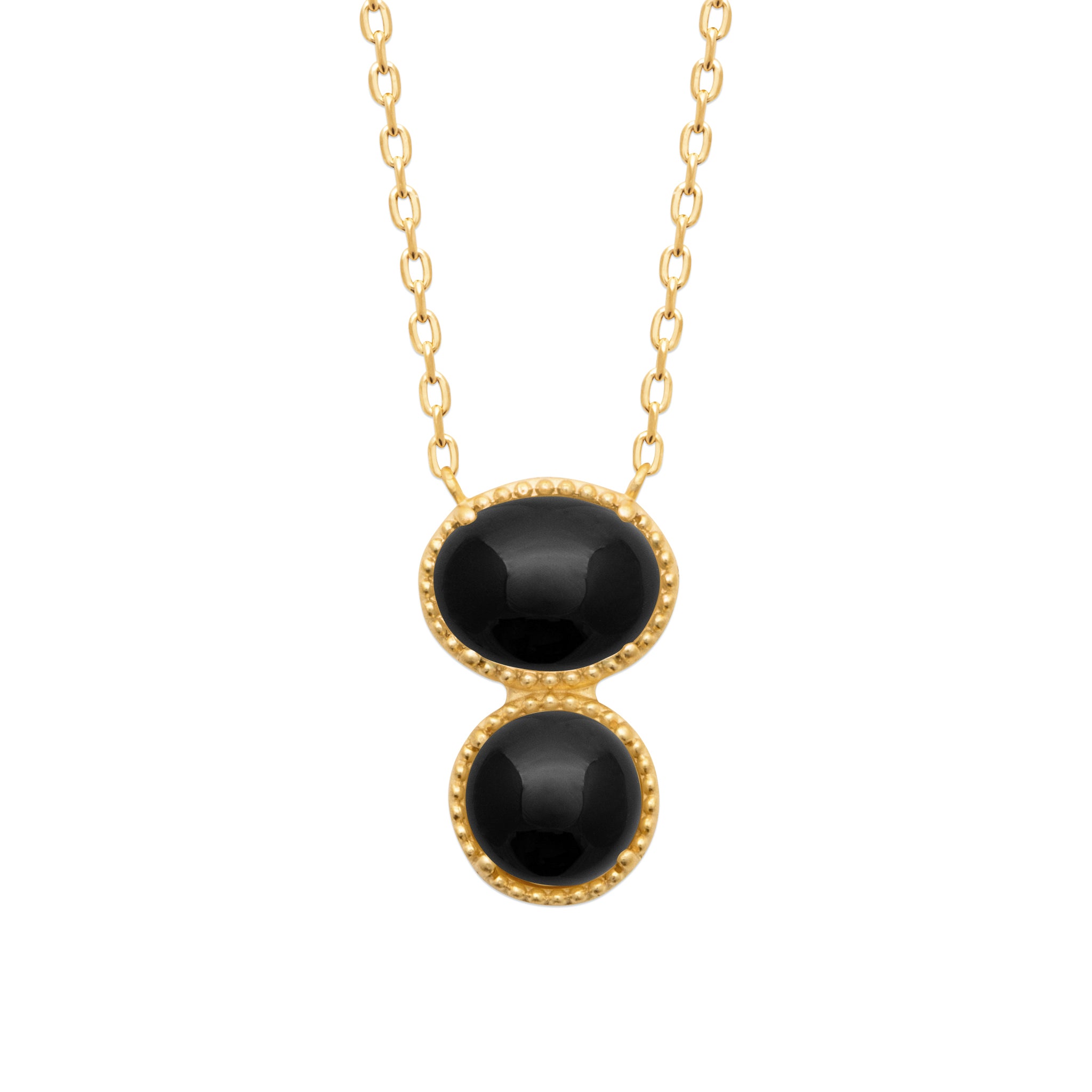 Zoe Austin - 18ct YG Plated Black Agate Necklet