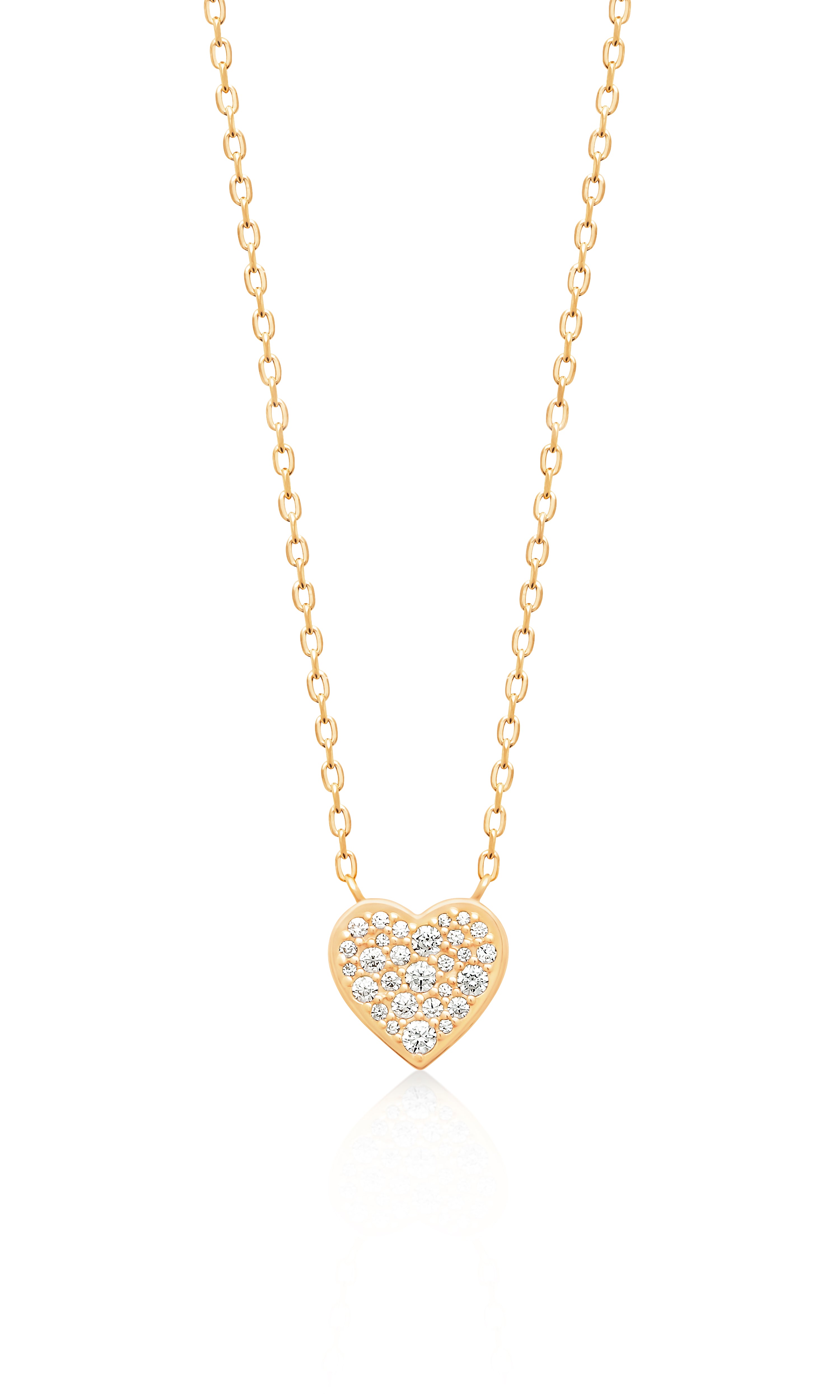 Zoe Austin - 18CT YG PLATED ALLOY CZ PAVE HEART NECKLET