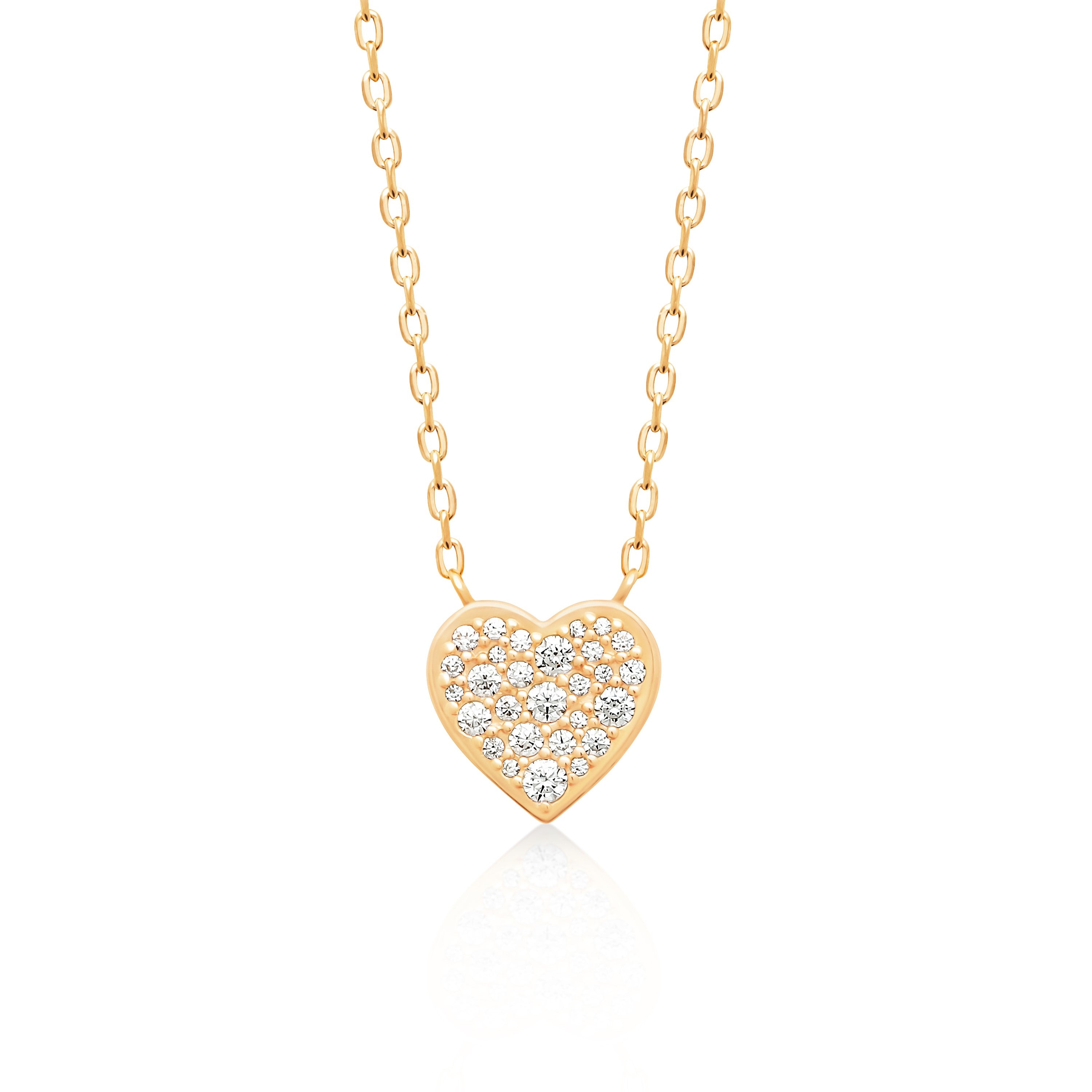 Zoe Austin - 18CT YG PLATED ALLOY CZ PAVE HEART NECKLET