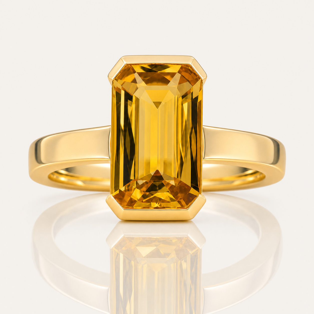 Flo | Emerald Cut Heliodor Ring | 9ct Yellow Gold | Exclusively Paton's Place