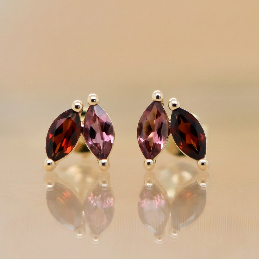 Garnet & Tourmaline Earrings