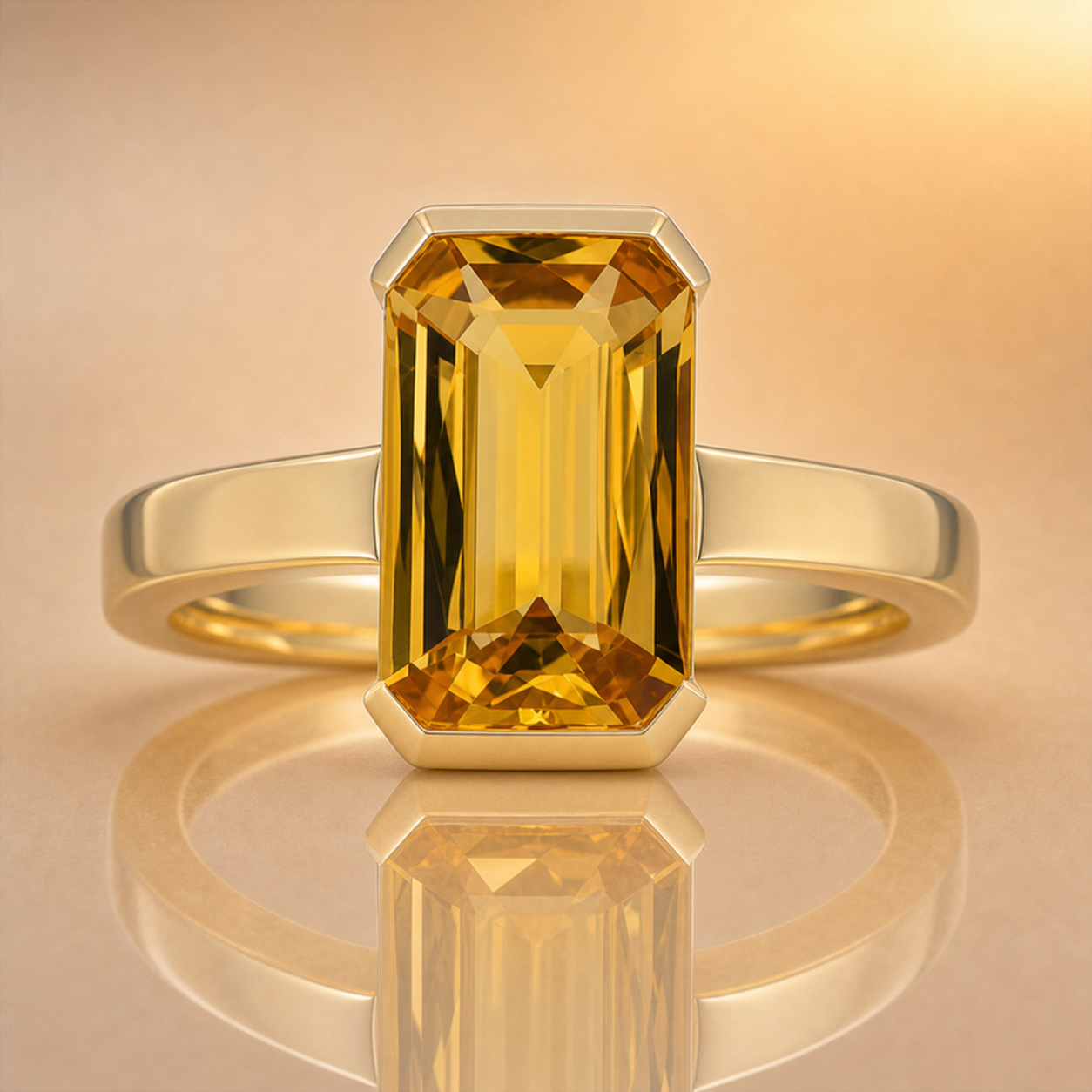 Flo | Emerald Cut Heliodor Ring | 9ct Yellow Gold | Exclusively Paton's Place