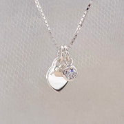 Von Treskow - BOX CHAIN NECKLACE WITH VT MINI HEART & BIRTHSTONE CHARM