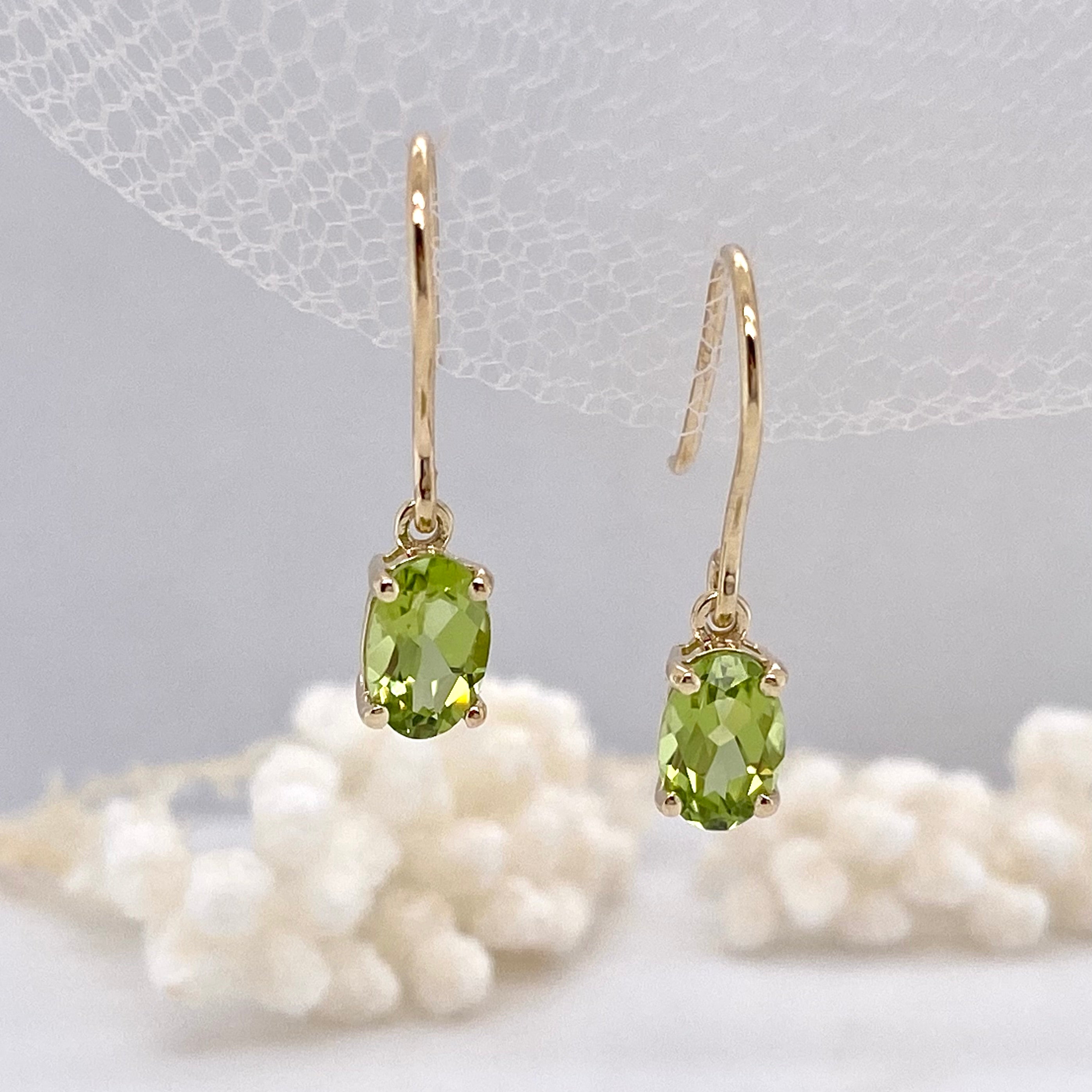 9ct Peridot Drop Earrings