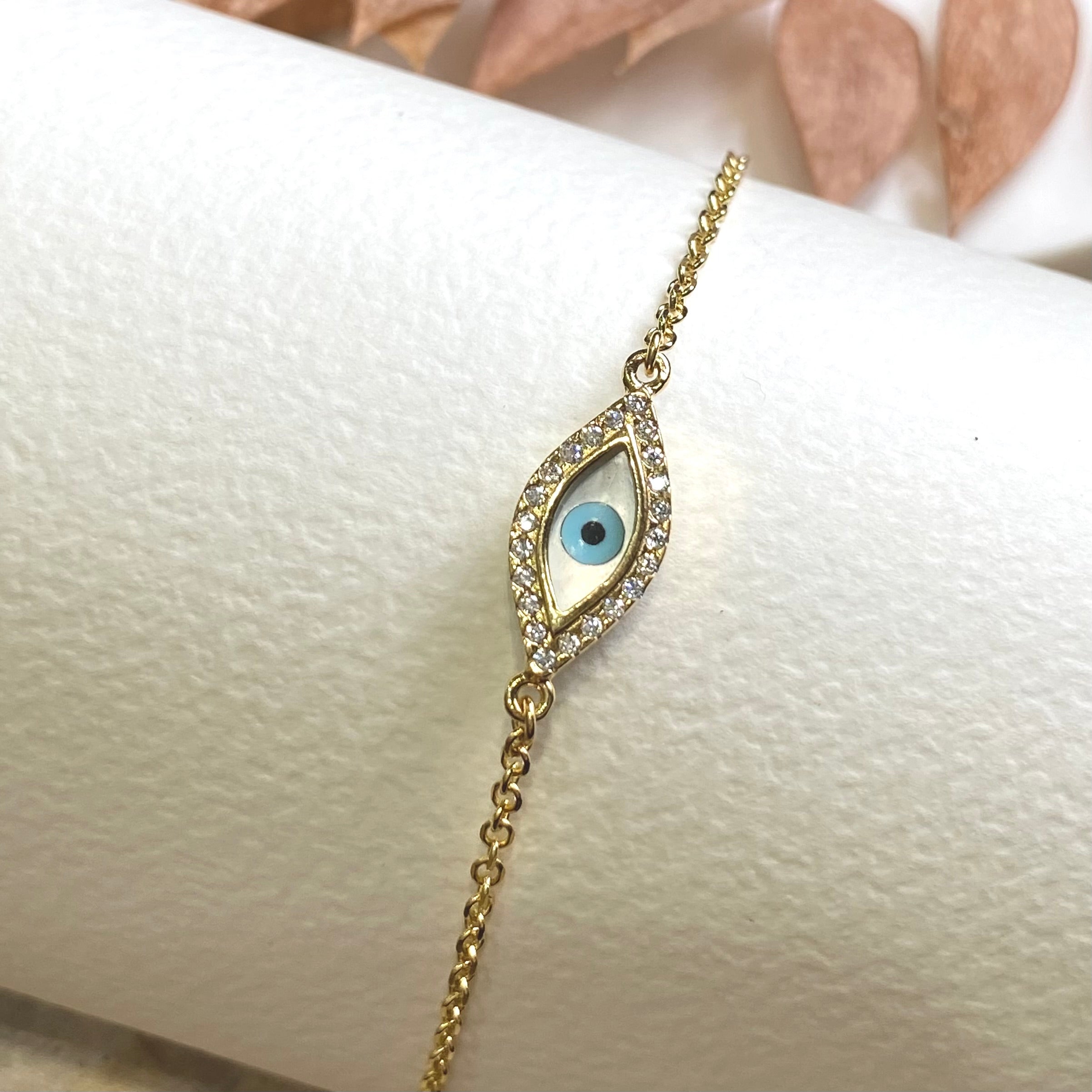 9ct YG Evil Eye & Bracelet