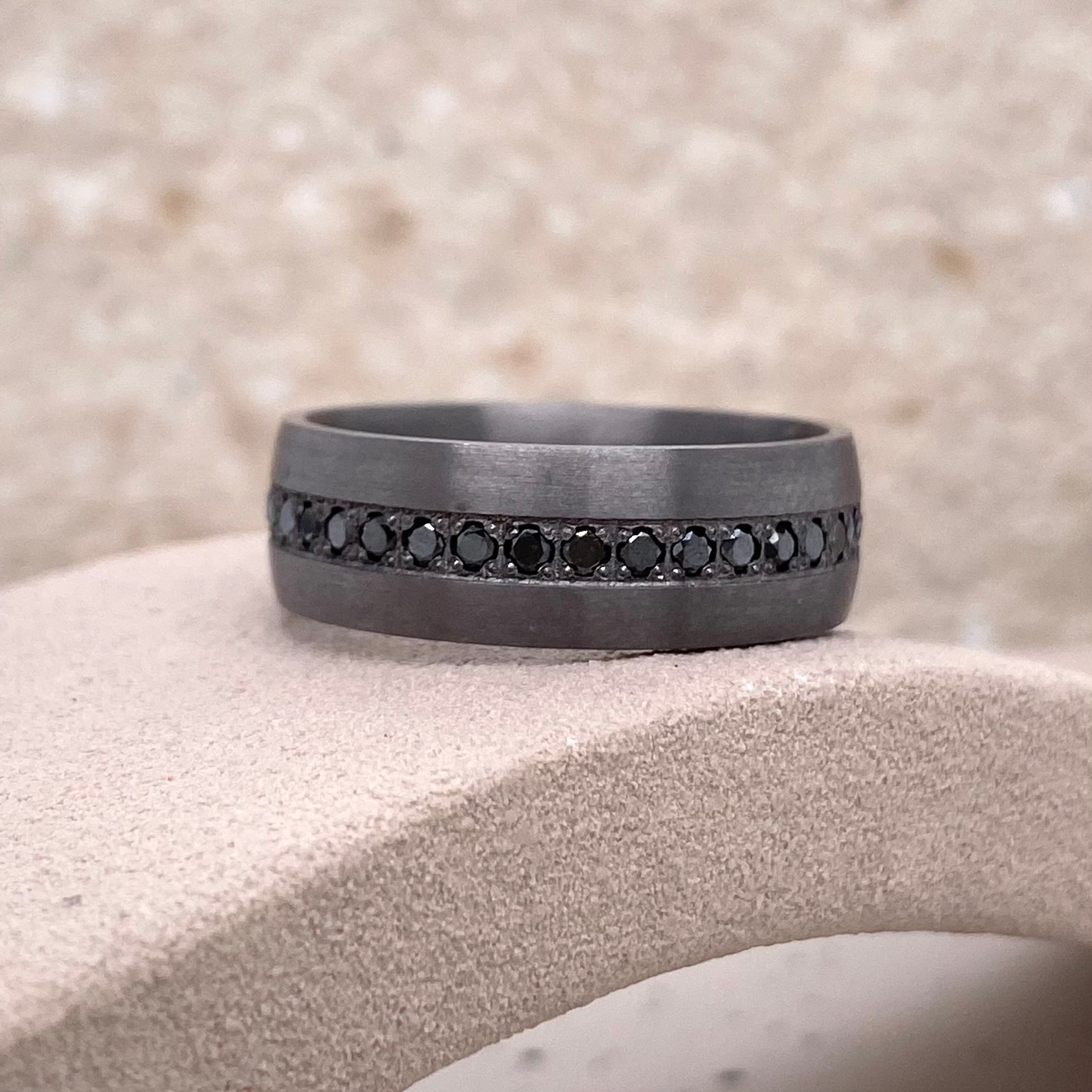 Tantalum & Black Diamond Ring