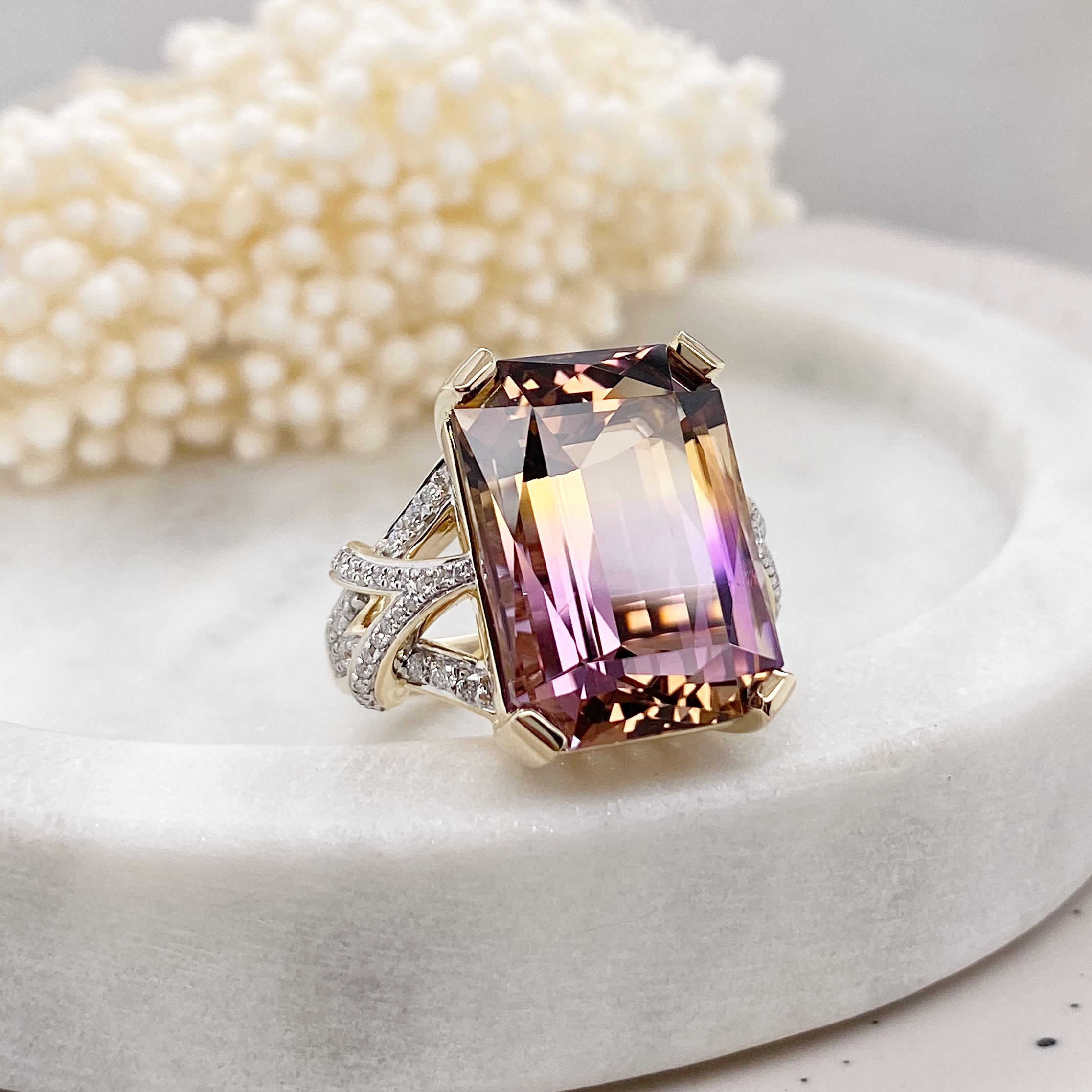 'AURORA' BESPOKE AMETRINE COCKTAIL RING - Exclusively Paton's Place Jewellers