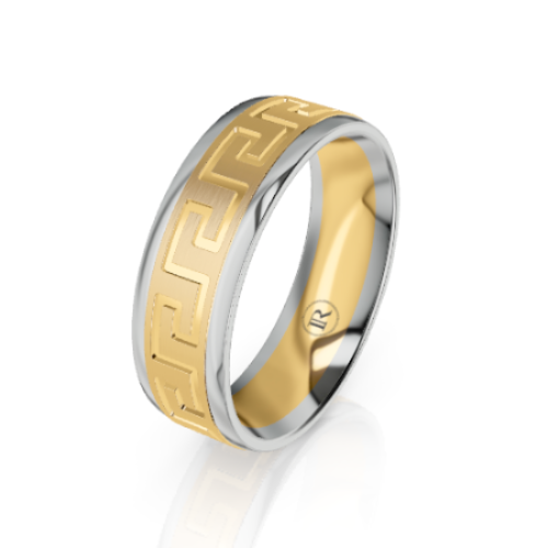 Geometric Pattern Wedding Ring