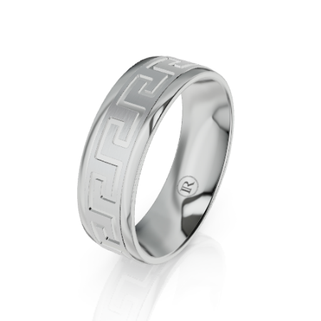 Geometric Pattern Wedding Ring
