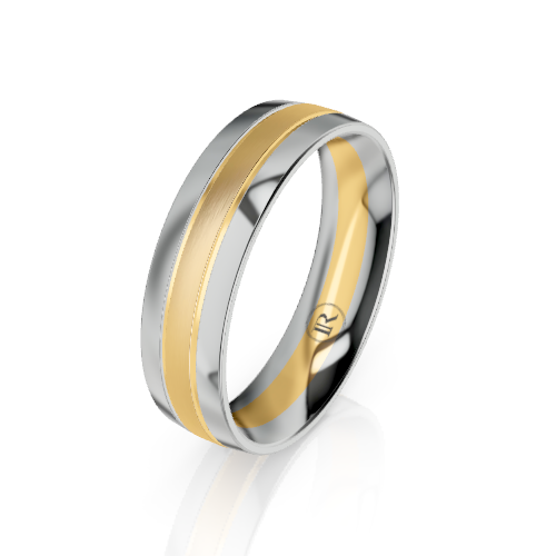 Domed Wide Inlay Wedding Ring