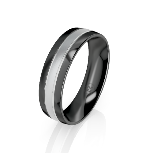 Domed Wide Inlay Wedding Ring