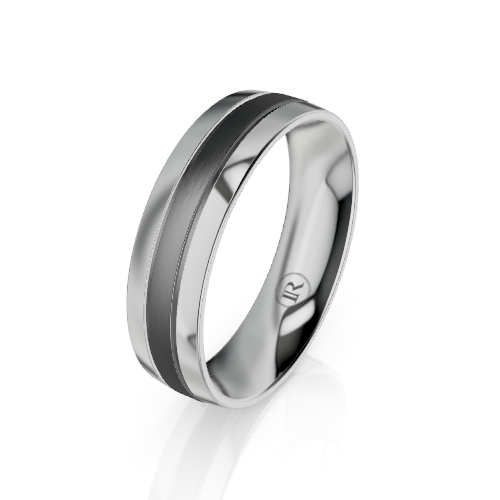 Domed Wide Inlay Wedding Ring